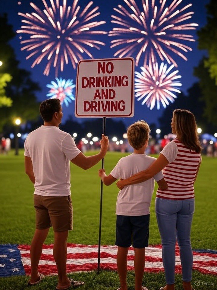 🎆🇺🇸 This 4th of July, celebrate FREEDOM responsibly.
🚫 Don’t drink &amp; drive
📱 Plan a sober ride
❤️ Keep your friends and family safe
Let’s make memories—not tragedies.
#SafeAndSober #July4th #DriveSober #CelebrateResponsibly