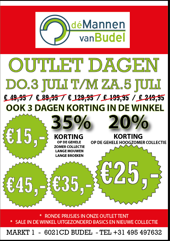 OUTLETDAGEN, nu - bij Dé Mannen van Budel - mailchi.mp/demannenvanbud…
