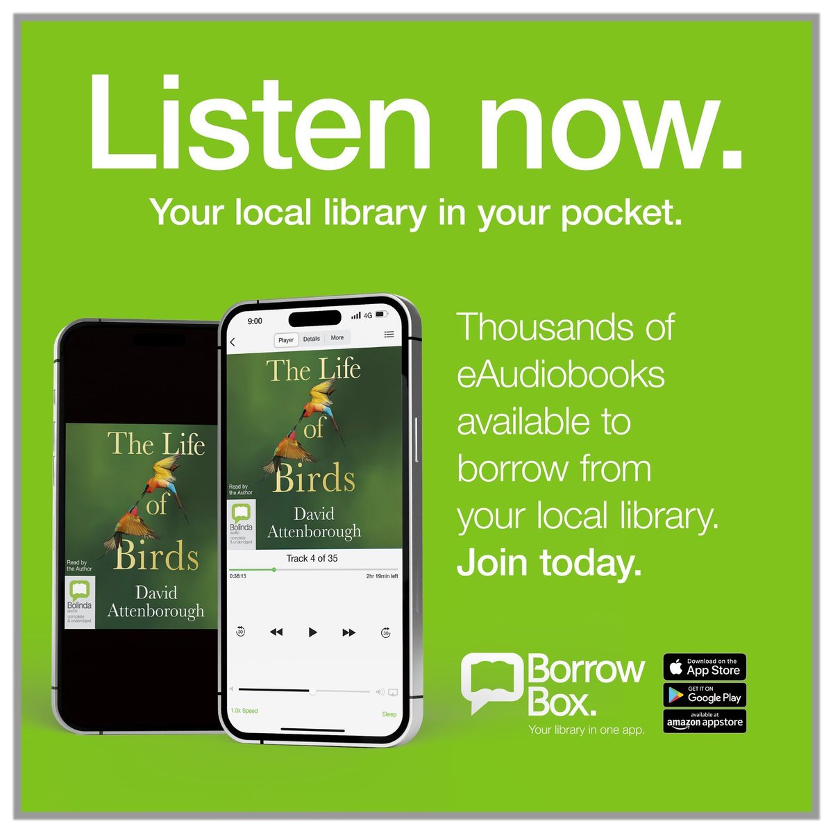 Soar into the extraordinary world of birds with David Attenborough’s The Life of Birds. From icy peaks to tropical forests, this classic reveals the wonder, intelligence, and survival skills of over 9,000 species. On #BorrowBox now! 🦜 🦅 📚 📲 👂 👉 buff.ly/3ytphta