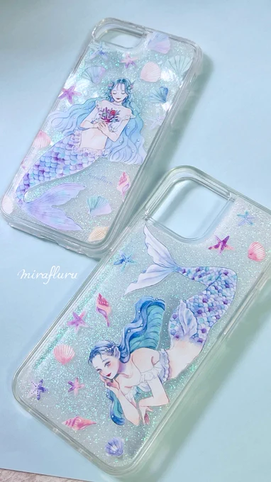 人魚グッズ マーメイド缶、クロス巻きメモ帳 グリッターiPhoneケース #デザフェス61 #デザインフェスタ61