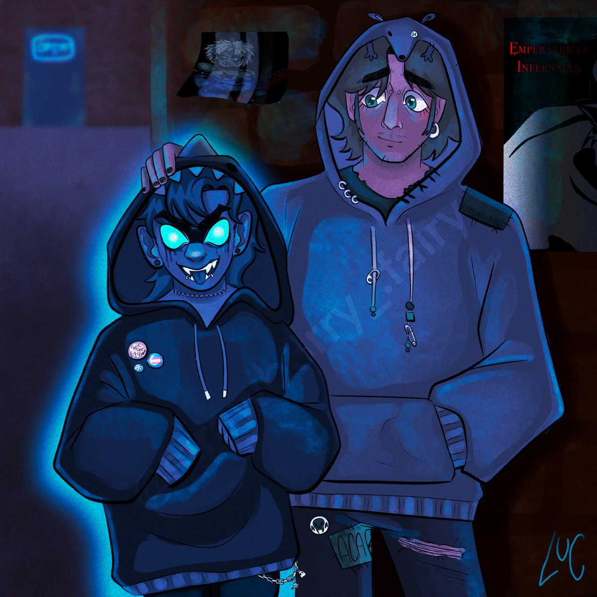 Luc_kyCh4rm's tweet image. Drawing of @LoboNiehlar and @MxSinister33 super cute Ocs :3 go check them out, they have amazing art and super cool ocs!!
#art #DigitalArtist #digitalartwork #procreateart #ocs #originalcharacter #originalcharacterart