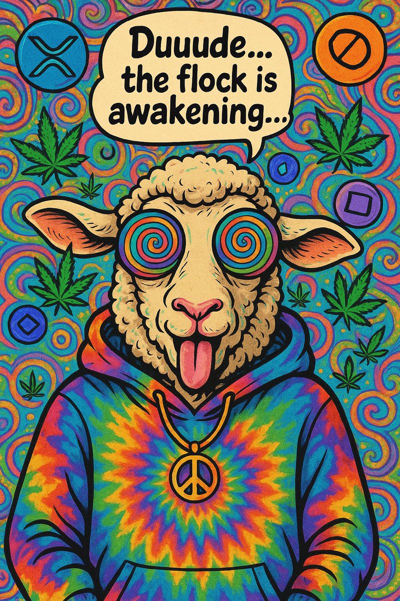 XRPLuminati's tweet photo. "When the sheep stop following and start trading. 🌈🐏
#STONEDSHEEP activated.
BBULL. VOID. SIGMA. XRPL. The real trip just started.
Psychedelic profits only. Peace, love, and 100x #BERTA
#SheepSeason
#XRPL
#MemeCoin
#DeFiSheep
#GIGA_BULL_MODE
#WoolWorthMillions
#RunningWithTheSheep
#BULLvsSHEEP
#XRPLuminati
#BULLISHBERTA
#MemeSeason
#CryptoHerd
#DigitalWool
#SheepToTheMoon
#NotAFlockThisATakeover
#Woolrich
#LFGberta
#BERTAcoin
#SheepSurgex."