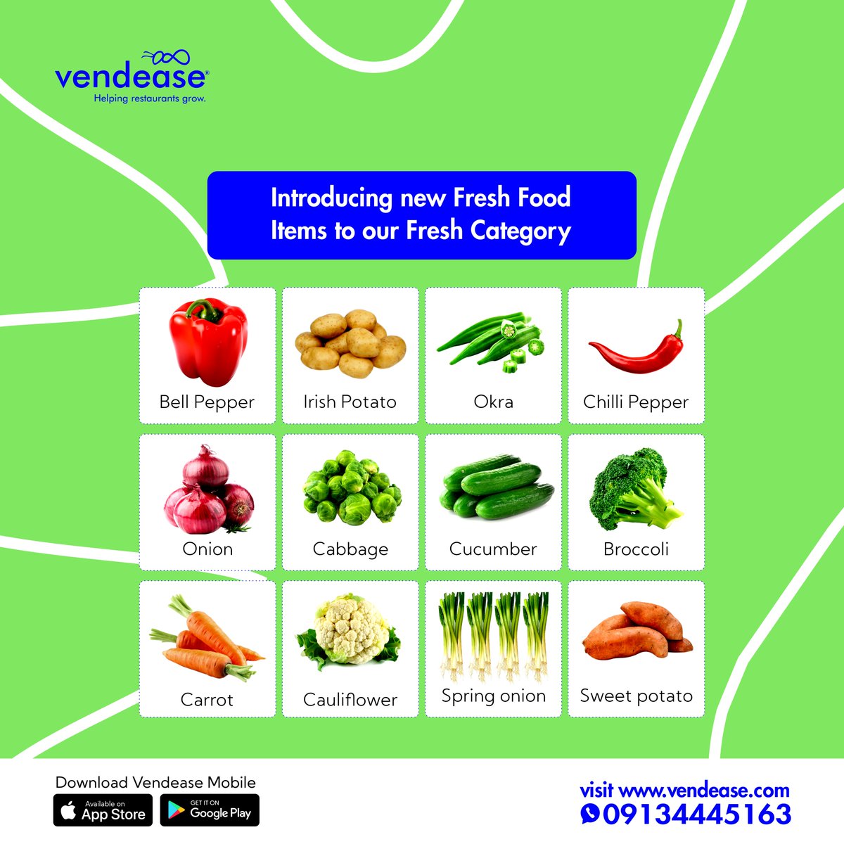 Introducing the freshest Nigerian produce directly from trusted farmers. From leafy greens to root vegetables, find everything you need to create authentic dishes.

Shop now at Vendease.com

#Vendeaseafrica #helpingrestaurantsgrow
#freshfood