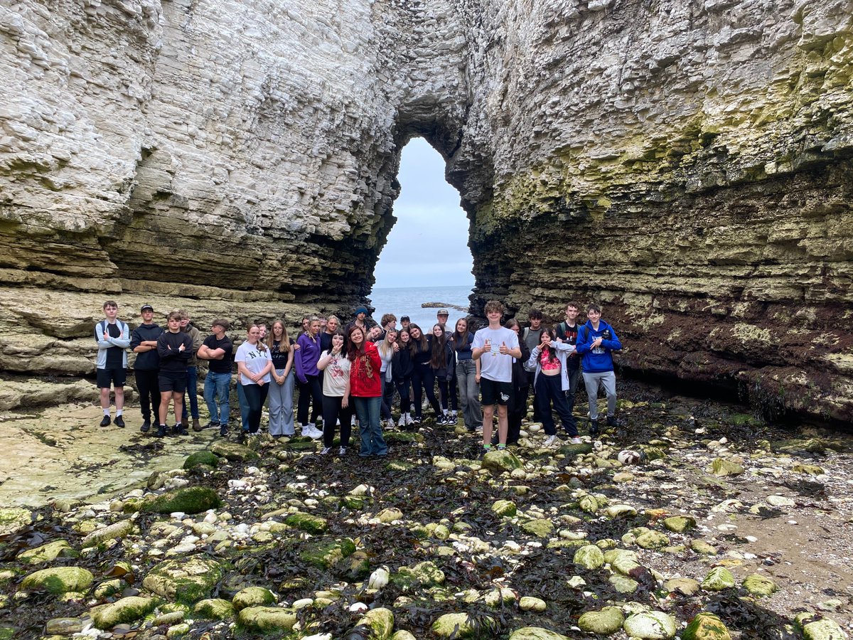 Earlier this week GCSE geographers were able to visit Hornsea and Flamborough Head to do investigation on the effectiveness of groynes and landforms of erosion. The weather was on their side, albeit a bit windy, and students managed to see some great examples of caves and stacks.