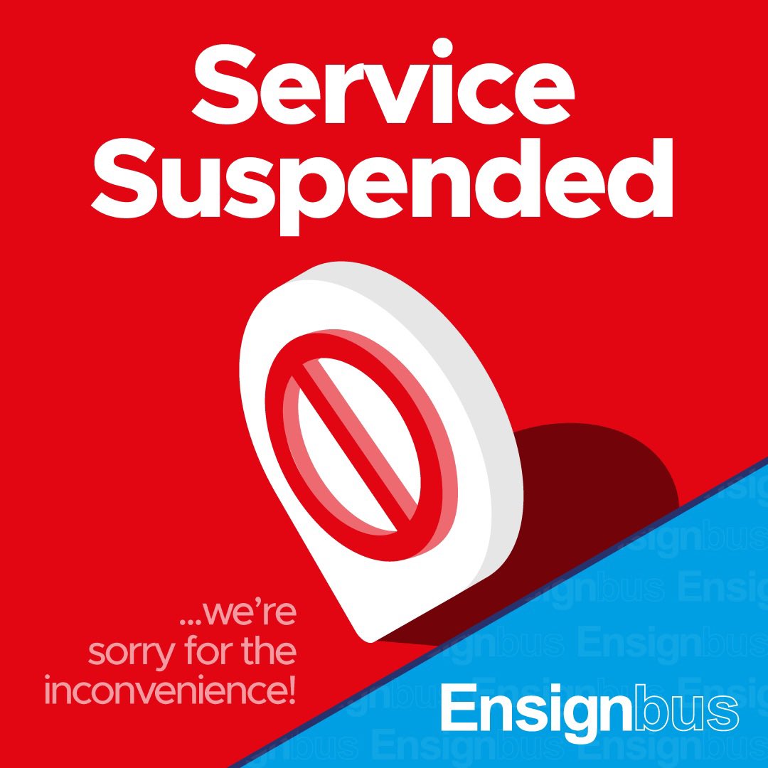 EnsignBusCo's tweet photo. ⚠️SERVICE ALERT 44 &amp; X80⚠️

Due to major traffic issues because of the closure of the QEII Bridge, these routes are now SUSPENDED until further notice as buses cannot get anywhere. 

We will update you once things begin to return to normal. https://t.co/nKvbgi2ZOB