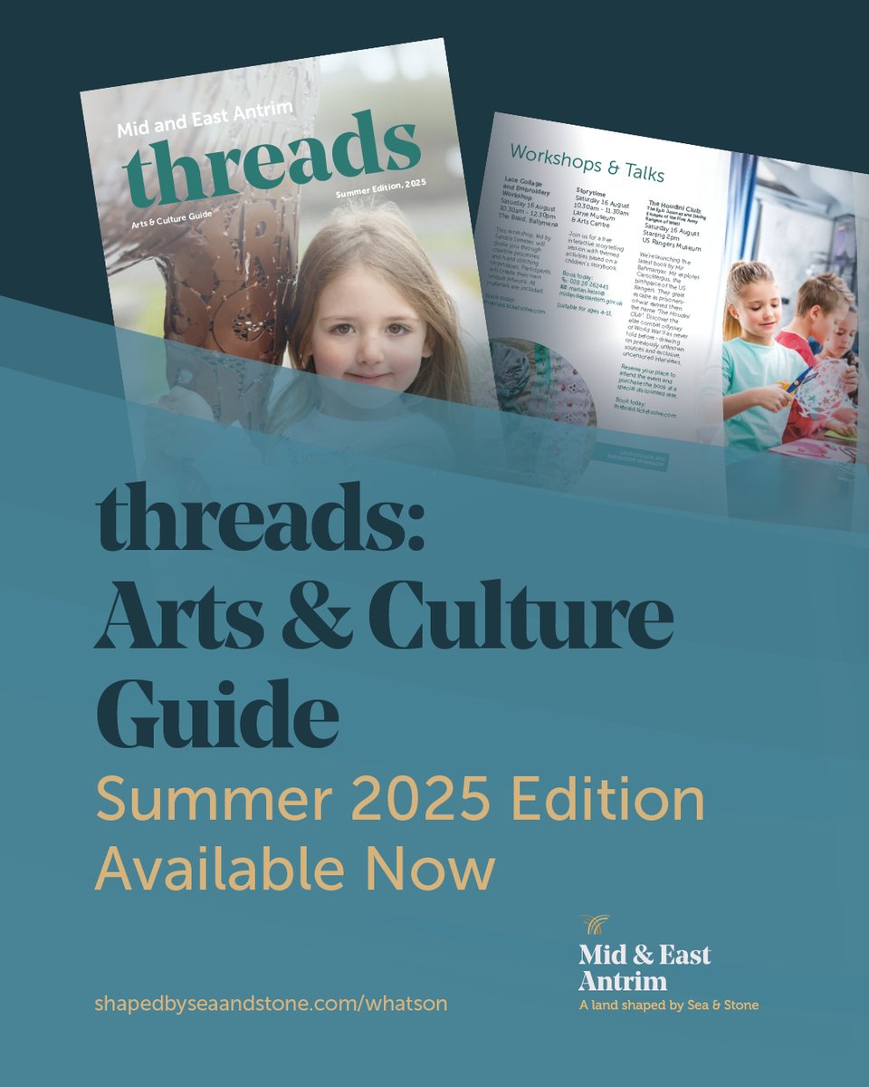 Mid and East Antrim Borough Council (@mea_bc) on Twitter photo threads: Art & Culture Guide
The latest edition of 'threads' for summer 2025 is available to read online now!
Just visit: orlo.uk/threads_Hrxdg
Or go to: orlo.uk/z43wA
#MEArts threads: Art & Culture Guide
The latest edition of 'threads' for summer 2025 is available to read online now!
Just visit: orlo.uk/threads_Hrxdg
Or go to: orlo.uk/z43wA
#MEArts