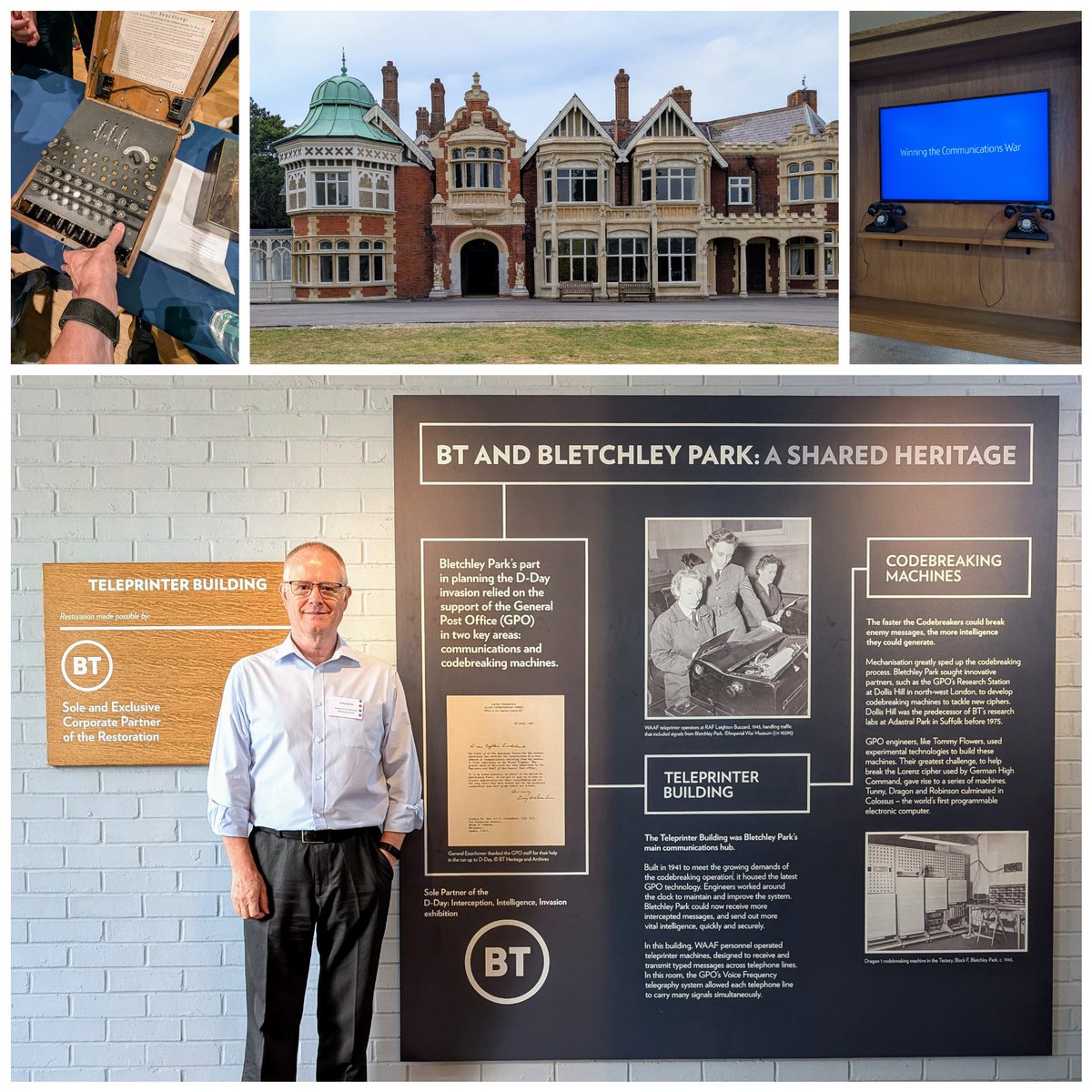 An amazing few days with <a href="/bt_uk/">BT</a>   at <a href="/bletchleypark/">Bletchley Park</a> - We had our annual Tech Fellowship conference and couldn't have found a better location.
Our shared history is significant, much of what happened with the code breaking relied on the Defence Teleprinter Network &amp; telephones...