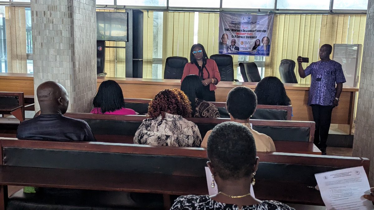 RVCHPP's tweet image. RIVCHPP, led by Dr. Vetty Agala (Ag. ES), is sensitizing Rivers civil servants into its health insurance scheme! Coverage includes worker, spouse & 4 kids. Affordable, quality care is here. Campaign continues across MDAs! #Health4AllRivers #RIVCHPP #UHC