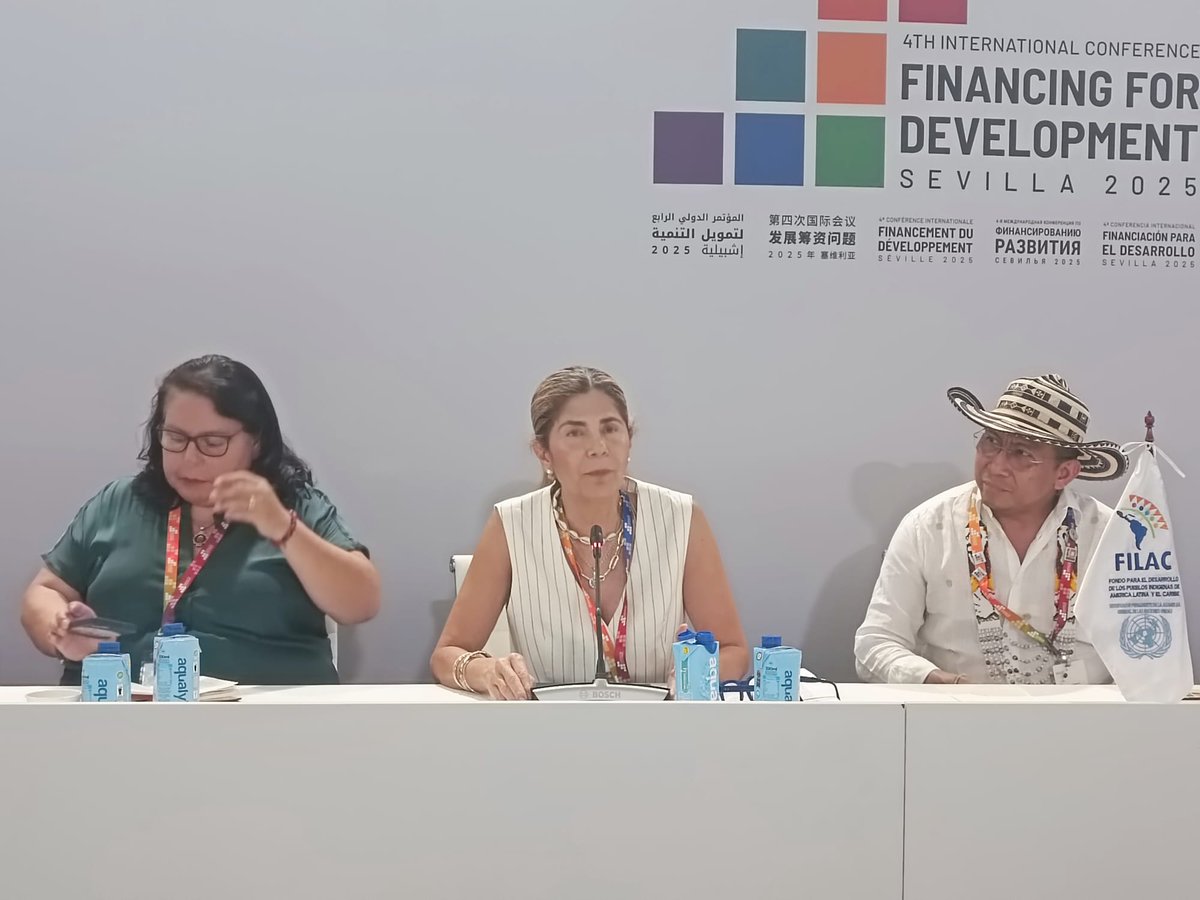 🌎 📊Continuamos la participación en el último día de la #FFD4 de Sevilla 🇪🇸 en el evento paralelo organizado por <a href="/filac_/">FILAC</a> sobre "Los derechos de los Pueblos Indígenas en el renovado marco de financiación global". 

🗣️ <a href="/LorenaLariosR/">Lorena Larios</a>, Secretaria para la Cooperación #SEGIB, llamó a