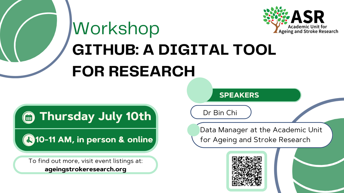 AUASResearch's tweet image. 🔥 Don't miss out! Our #GitHub masterclass coming up.
What you'll learn:
- GitHub account types & products
- Platform demo by our Data Manager
- Issues, pull requests, wikis, and README documentation
📌ageingstrokeresearch.org/github-a-digit…