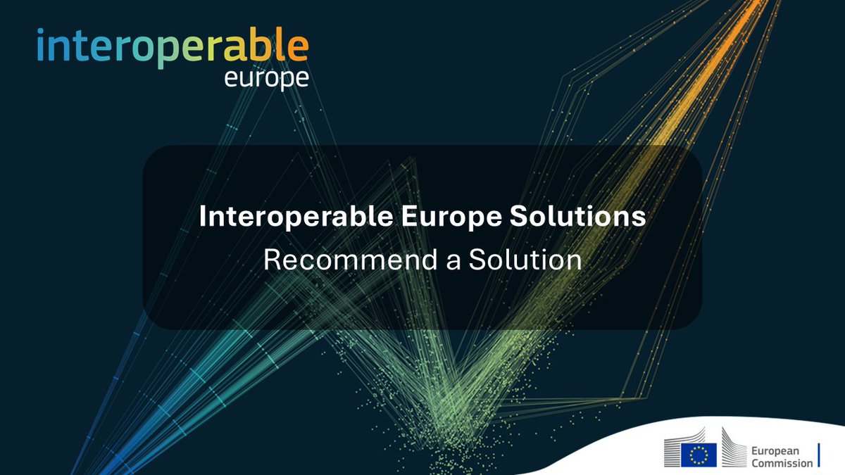 💡Have an #interoperability solution that could boost #PublicAdministration across the 🇪🇺?

🏷️Get it recognised with the Interoperable Europe Solution label! Just submit by end of July to be evaluated by the Board this year👉 europa.eu/!WGy7vf

#GovTechEU #EUSolutions
