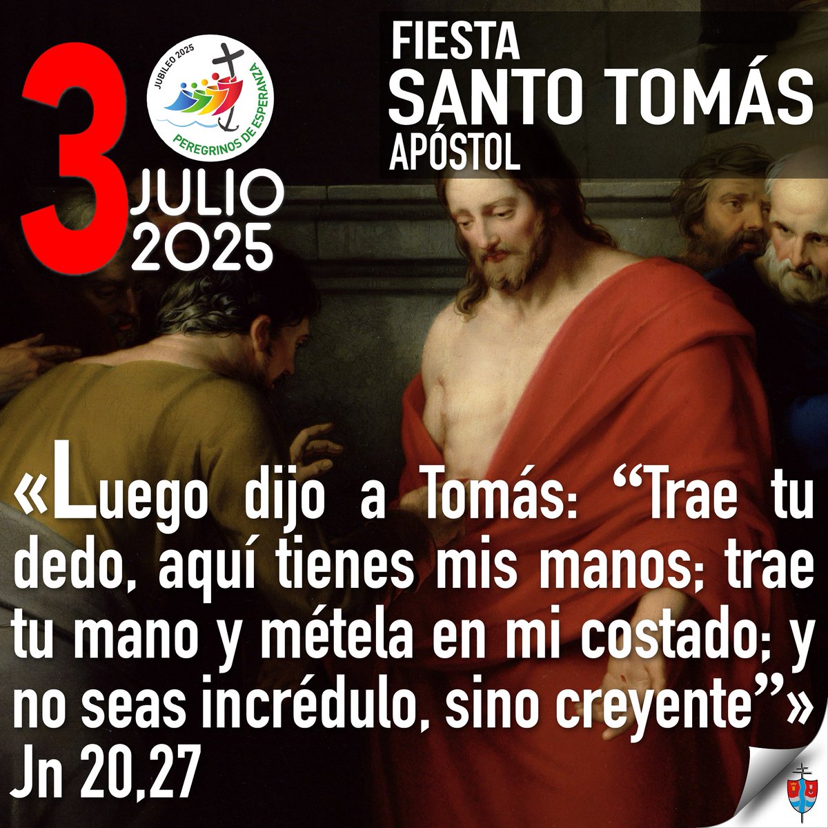 🔴 Un pedacito de Evangelio julio 3 de 2025•Fiesta de Santo Tomás, Apóstol  

#Evangeliodeldía #TiempoOrdinario #TuPalabraDaVida