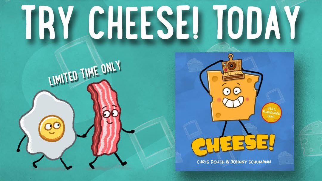 You can currently get a FREE paperback copy of my kids picture book CHEESE! or a pack of stickers - all you have to do is pay the shipping. 

Link in comments below - grab your copy!