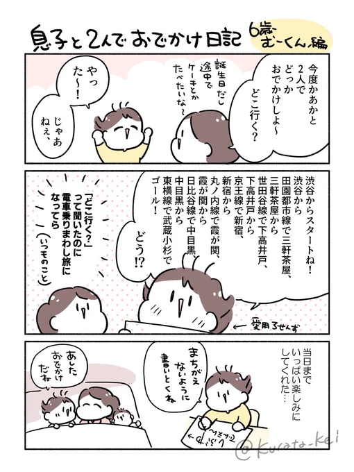 (2/3)
息子それぞれと2人でおでかけしたよ日記 むーくん編 
