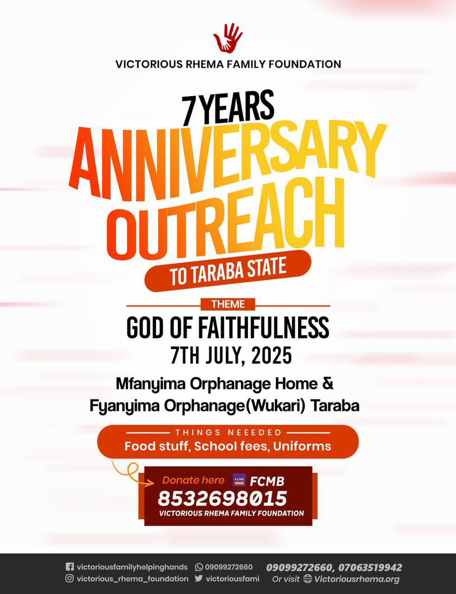Victoriousfami's tweet photo. As the number seven implies perfection, so will the Lord prefect all that concerns you and your family in all ways now and forever.
Happy New Month 🥰
Support us to make the orphans SMILE.
Account Number: 8532698015
Account Name: Victorious Rhema Family Foundation 
Bank: FCMB https://t.co/43IFOxpk3G