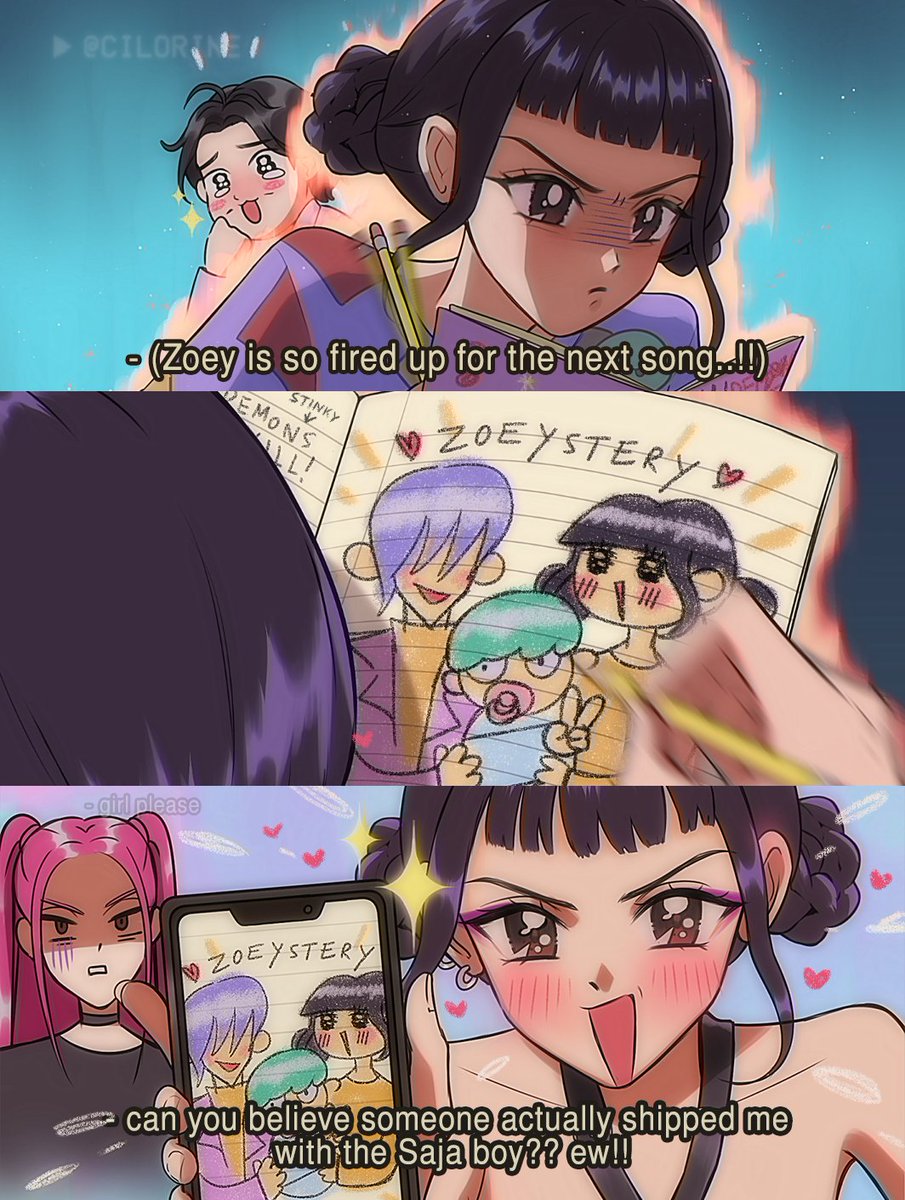 yeah you can't tell me she's not the one who made that 'fan'art!!!! 👊👊 #zoeystery #KPOPDEMONHUNTERS