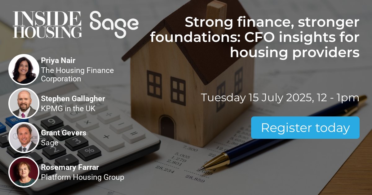 📢 Full panel confirmed!

Join us on 15 July at 12pm for a live webinar with finance leaders from The Housing Finance Corporation, <a href="/kpmguk/">KPMG UK</a>, <a href="/sageuk/">Sage UK</a> &amp; <a href="/PlatformHousing/">Platform Housing Group</a>.

Gain insight into the financial challenges and solutions shaping UK affordable housing sector. Sign up today: