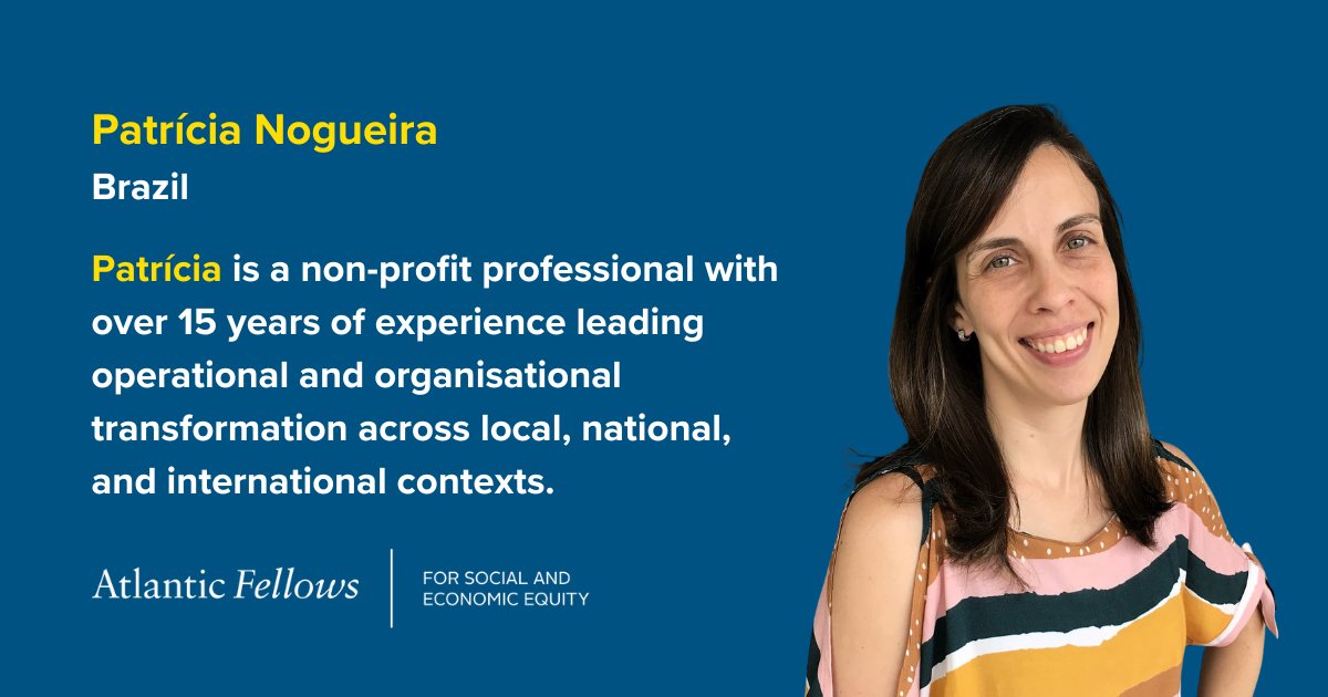AFSEE_LSE's tweet image. ‘Change happens mainly when organisational practices are truly aligned with the values of #equity, #justice, and #localempowerment,’ says Patrícia Nogueira, one of our new Atlantic Fellows for Social and Economic Equity.

🔗 afsee.atlanticfellows.lse.ac.uk/en-gb/fellows/…