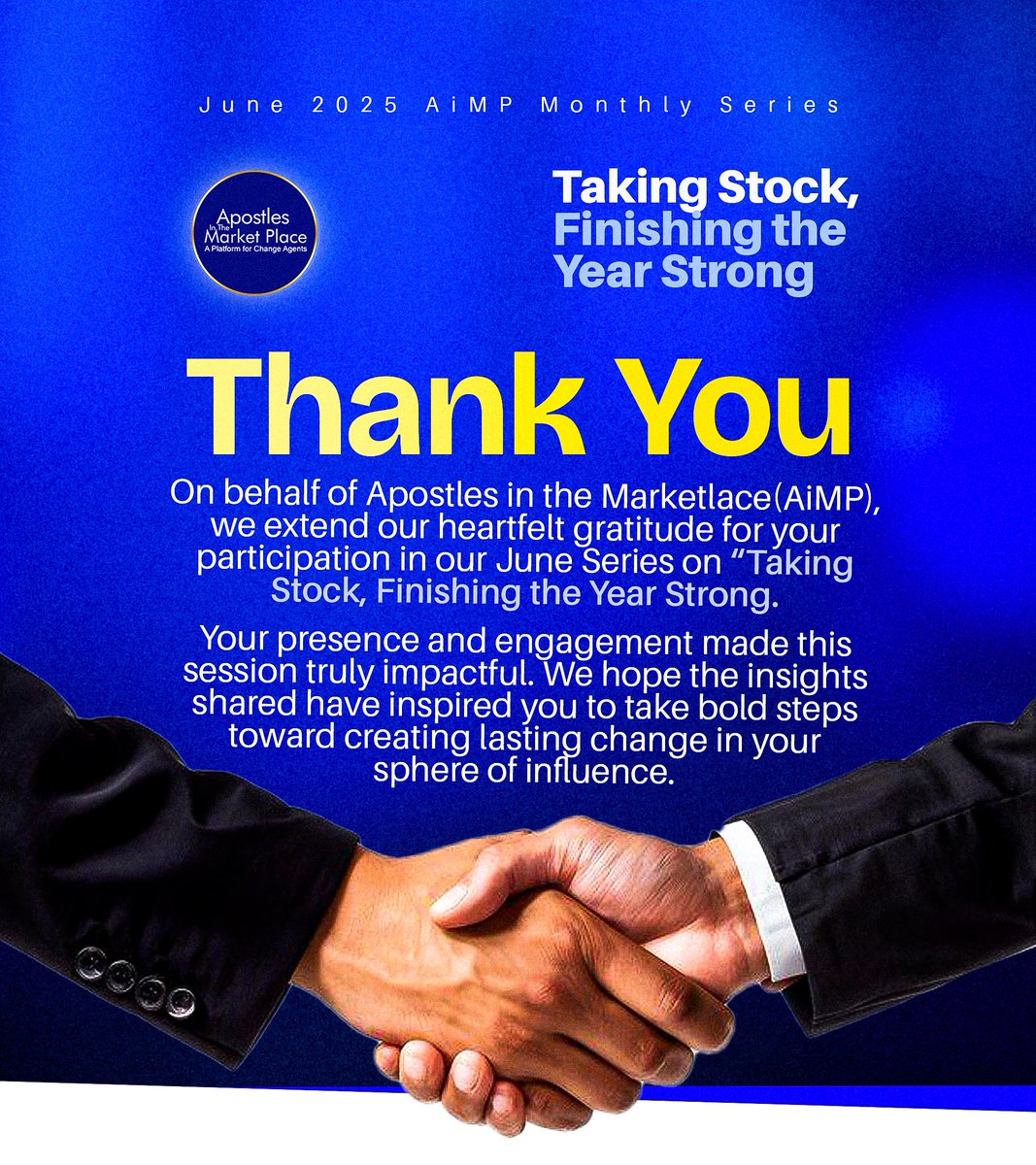 AiMP_Network's tweet photo. Couldn’t join us live? Don’t miss this! 🎯
Pastor Sam Adeyemi shared deep insights on “Taking Stock, Finishing the Year Strong.”

🎥 Watch the replay now on YouTube 👉 https://t.co/g3GbonsUy3

#AiMPNetwork #FinishStrong2025 #Leadership #SamAdeyemi #MarketplaceMinistry https://t.co/oD3fAfPWgU