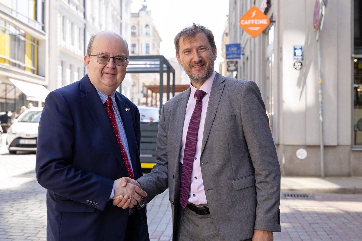 Latvian MFA 🇱🇻 | #StandWithUkraine 🇺🇦 (@latvian_mfa) on Twitter photo State Secretary <a href="/AndzejsVilumson/">Andzejs Vilumsons</a> & the British Ambassador to Latvia <a href="/PaulBrummell/">Paul Brummell</a>, during a farewell visit, discuss the close bilateral & multilateral cooperation, & highlight the significant 🇱🇻🇬🇧 joint efforts in leading the Drone Coalition. The State Secretary expresses his State Secretary <a href="/AndzejsVilumson/">Andzejs Vilumsons</a> & the British Ambassador to Latvia <a href="/PaulBrummell/">Paul Brummell</a>, during a farewell visit, discuss the close bilateral & multilateral cooperation, & highlight the significant 🇱🇻🇬🇧 joint efforts in leading the Drone Coalition. The State Secretary expresses his