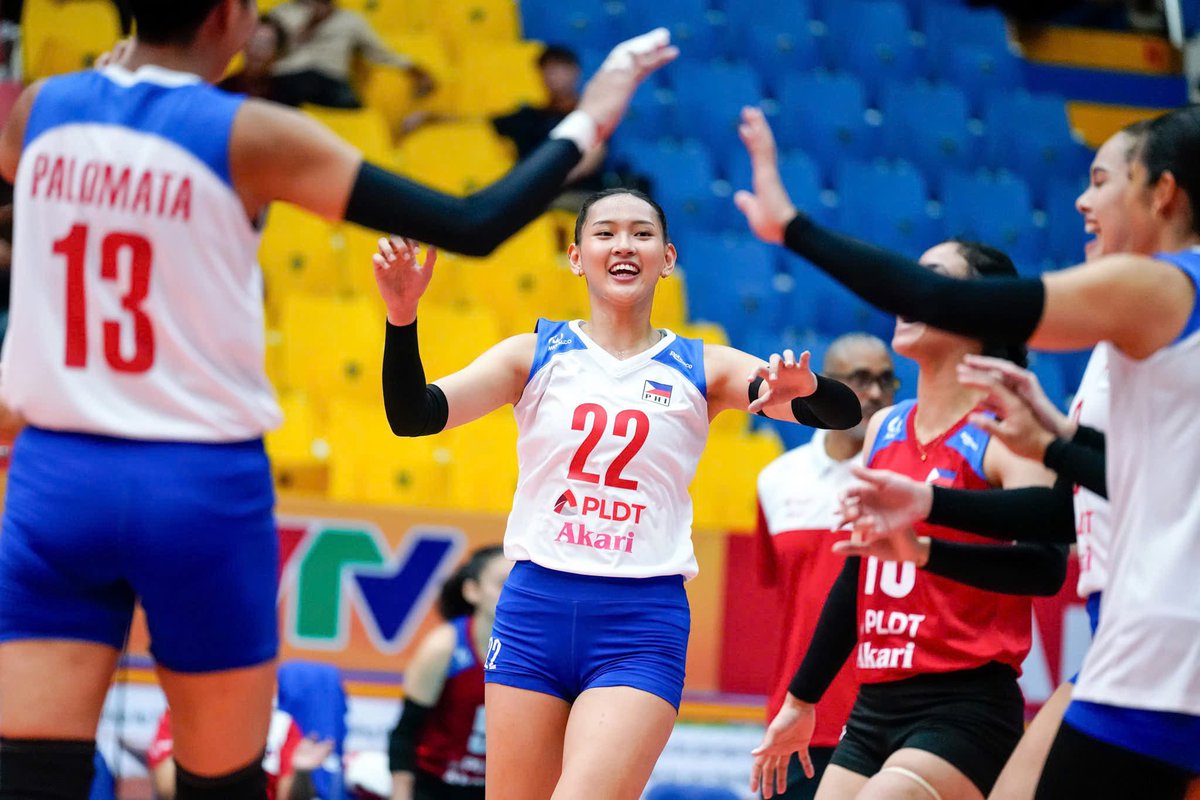 tj_canino's tweet image. SEMIS SLOT SECURED! ❤️‍🔥

🇵🇭Alas Pilipinas advances to the semifinals of the 2025 VTV Cup after a dominant sweep of 🇹🇭Thailand (U21)! 🙌🔥

They will next face defending champions 🇷🇺Russia's Korabelka in a high-stakes semifinal clash. #VTVCup2025