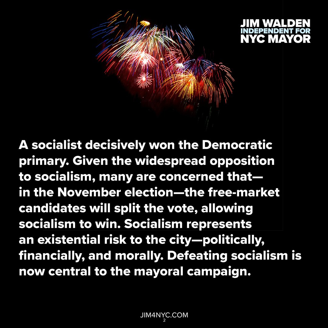 NYC’s Future Is On the Line

Worried that too many free-market candidates could split the vote and hand NYC over to socialism? I have a solution: a fair, independent poll so only one free-market candidate faces the socialist in November. No split vote—just a clear choice for