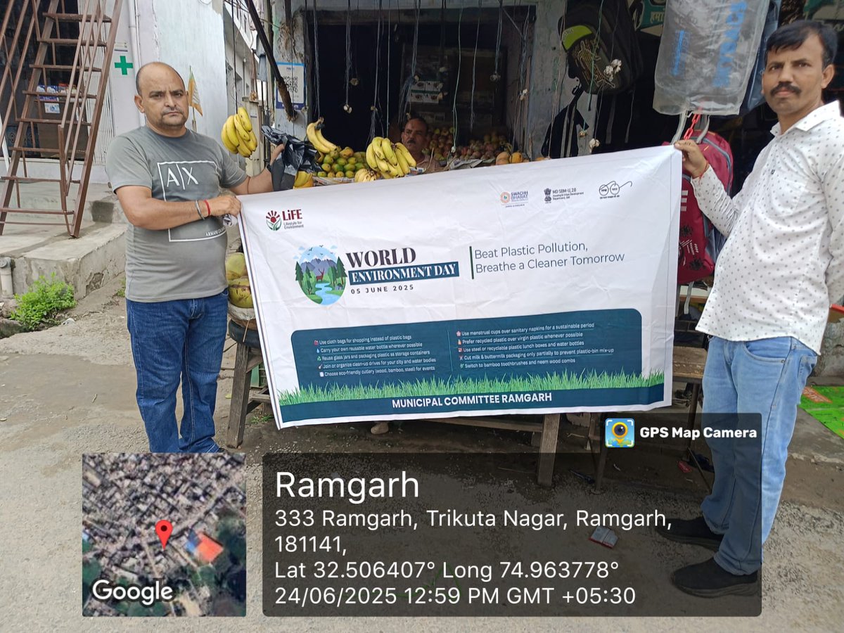 Swachh Ramgarh (@swachhramgarh) on Twitter photo Under the campaign Ban on Single Use Plastic a drive taken by the Municipal Committee Ramgarh on 24-6-2025..
<a href="/SwachhBharatGov/">Swachh Bharat Urban</a>
<a href="/SwachSurvekshan/">Swachh Survekshan</a>
<a href="/SwachhJk/">Swachh J&K</a>
<a href="/JKHUDD1/">J&K Housing & Urban Development Department</a>
<a href="/JammuUlb/">Urban Local Bodies, Jammu</a>
<a href="/MoHUA_India/">Ministry of Housing and Urban Affairs</a>
<a href="/OfficeOfLGJandK/">Office of LG J&K</a>
<a href="/dcsambaoffice/">Deputy Commissioner Samba</a> Under the campaign Ban on Single Use Plastic a drive taken by the Municipal Committee Ramgarh on 24-6-2025..
<a href="/SwachhBharatGov/">Swachh Bharat Urban</a>
<a href="/SwachSurvekshan/">Swachh Survekshan</a>
<a href="/SwachhJk/">Swachh J&K</a>
<a href="/JKHUDD1/">J&K Housing & Urban Development Department</a>
<a href="/JammuUlb/">Urban Local Bodies, Jammu</a>
<a href="/MoHUA_India/">Ministry of Housing and Urban Affairs</a>
<a href="/OfficeOfLGJandK/">Office of LG J&K</a>
<a href="/dcsambaoffice/">Deputy Commissioner Samba</a>
