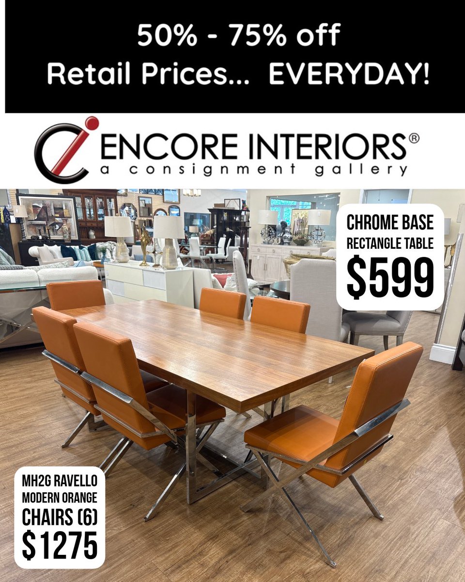 ConsignmentFLA's tweet image. Upgrade your dining space with this stunning mid-century modern set from Encore Interiors! ✨ #EncoreInteriors #ConsignmentFinds #DiningRoomGoals #MidCenturyModern #HomeDecor #FurnitureSale #FortLauderdale