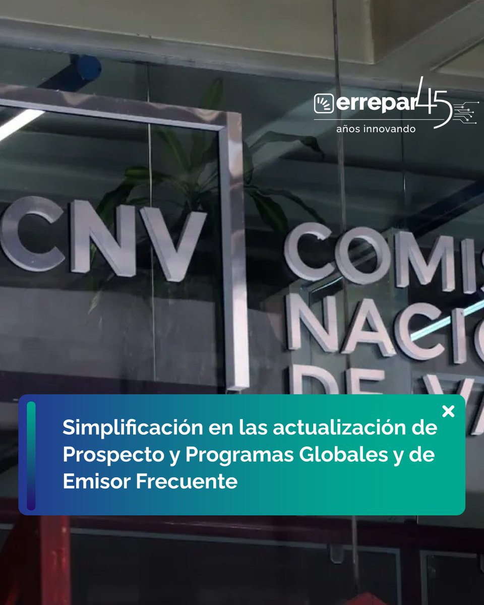 La CNV introdujo cambios en la actualización del Prospecto y Programas Globales, y la condición de Emisor Frecuente para desburocratizar y simplificar procedimientos para los emisores en el mercado de capitales.

Más info 👇
documento.errepar.com/actualidad/sim…