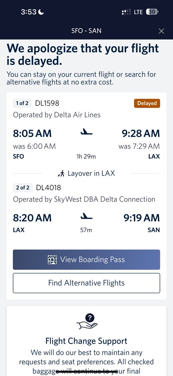 dev_kunjadia's tweet image. chat, will I make it to my destination on time? @delta why do u do this