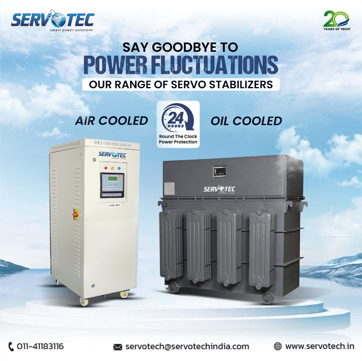 servotech_ltd's tweet image. Safeguard what drives your business with precision voltage stability.
Complete your power setup with Servotech Servo Stabilizers, built to protect your equipment and keep your business moving forward.
#ServoStabilizer #PowerProtection #VoltageStability #Servotech