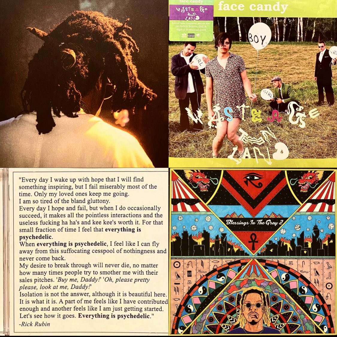 最近の入手盤→ Tha God Fahim &amp; Nicholas Craven / Tha Myth Who Never Quit 2 (Tangerine Marble Vinyl)、FACE CANDY (EYEDEA) / WASTE AGE TEEN LAND　(Picture Vinyl+DVD)、Everything Is Psychedelic / The Beautiful Malaise (CD)、AKTHESAVIOR / BLESSINGS IN THE GRAY 2 (Black Vinyl)