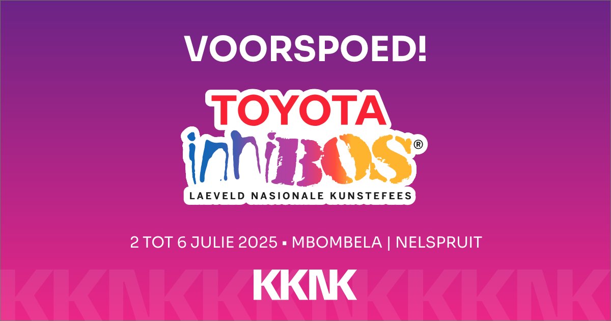 KKNK (@kknkfees) on Twitter photo Voorspoed aan almal wat op die verhoog én agter die skerms betrokke is by hierdie jaar se Toyota <a href="/Innibosfees/">Innibos Kunstefees</a> in Mbombela! Ondersteun die #lekkerness in die Laeveld wat gister (2 Julie) afgeskop het en op Sondag (6 Julie) eindig. Kry jou program en kaartjies aanlyn. Voorspoed aan almal wat op die verhoog én agter die skerms betrokke is by hierdie jaar se Toyota <a href="/Innibosfees/">Innibos Kunstefees</a> in Mbombela! Ondersteun die #lekkerness in die Laeveld wat gister (2 Julie) afgeskop het en op Sondag (6 Julie) eindig. Kry jou program en kaartjies aanlyn.