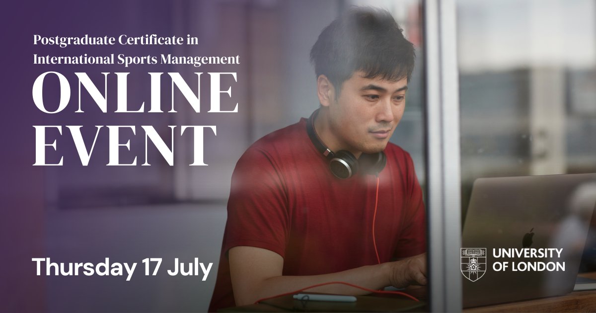 Are you interested in learning more about studying our Postgraduate Certificate in International Sports Management online? 💻  

Join our webinar on Thursday 17 July to find out more and take part in a live Q&amp;A with our experienced staff.   

Sign up now: bit.ly/40qudNK