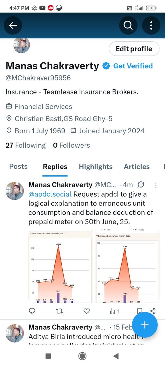MChakraver95956's tweet photo. @guwahatiplus @assamtribuneoff @PratidinTime Request you to kindly raise this issue on your FB Instagram page - erroneous unit consumption and balance deduction of prepaid meters in Guwahati on 29th and 30th June https://t.co/sFCymdt2F8