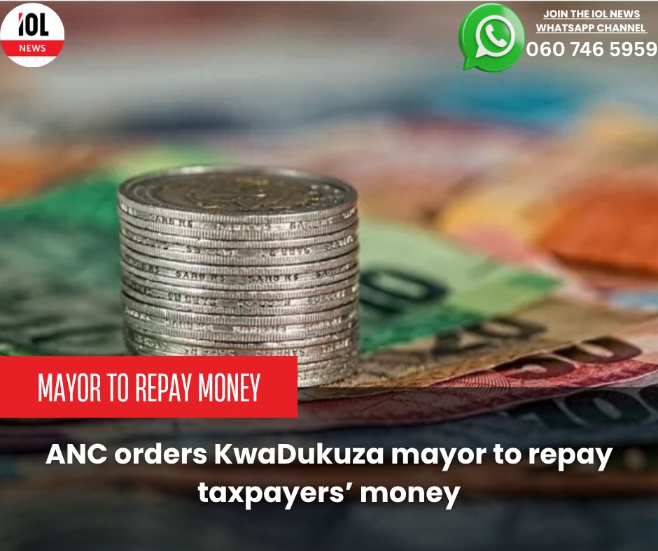 IOL's tweet photo. KwaDukuza mayor Ali Ngidi and his deputy Njabulo Cele have been ordered to pay back municipal funds they splurged on luxury vehicles hire which was not approved by the council.
#news #KwaDuKuza #mayor #deputymayor #repay #money
Read on https://t.co/pJze8YnHD9 https://t.co/5JnEIWSPkH