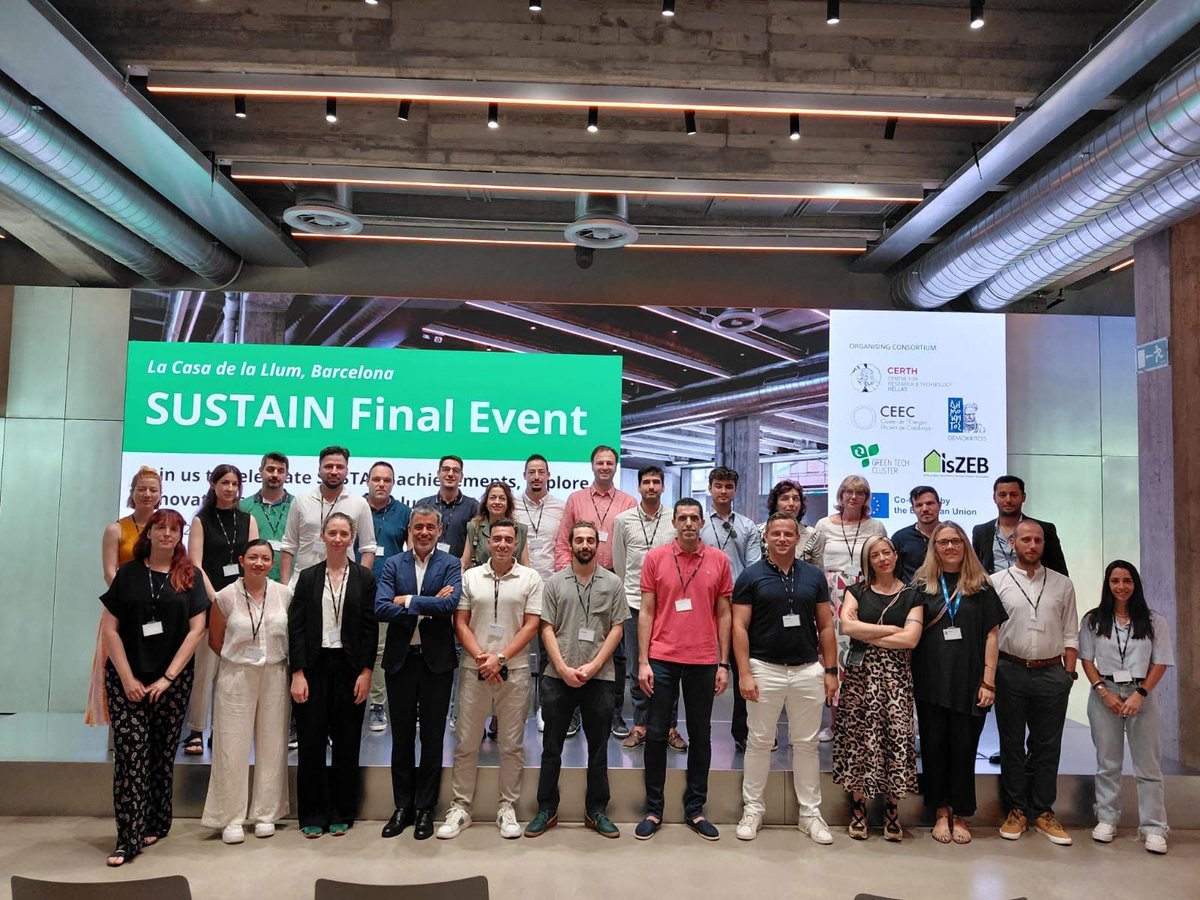 SUSTAIN_EU's tweet image. 🎉 30+ people gathered in Barcelona for the final #SUSTAINproject event!

A big thanks to Alba B. Rosado from @SimonElectricES  @clusterEE  Francesc Ribera, @EU_Commission  Zita Zsoldos,  and Nikolaos Laloumis from @CERTHellas!

#SmartBuildings #HorizonEurope #SRIs