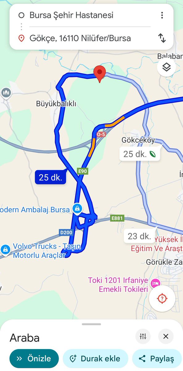 Bir X kullanıcısı: "İddia ediyorum Türkiye'nin en saçma yolları Bursa'dadır."