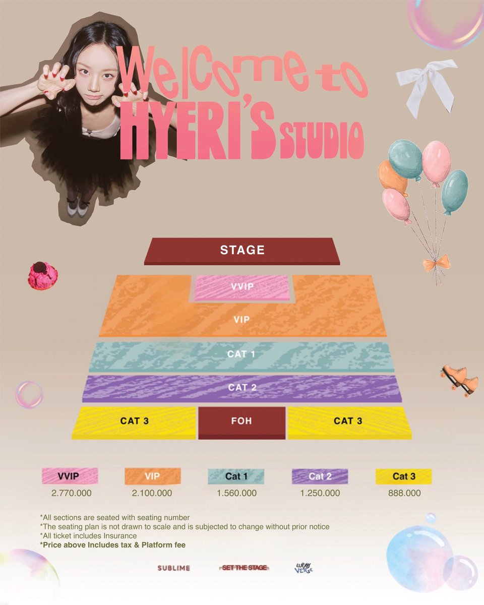 luppyverse's tweet image. 2025 HYERI FANMEETING TOUR &lt;Welcome to HYERI’s STUDIO&gt; IN JAKARTA
🕰|August 9, 2025 (Sat)
🕕|18:30
📍|KASABLANKA HALL
🎫 | only on TIKET.COM
Let’s make unforgettable memories with Hyeri! 🥹✨
#HYERI_in_JAKARTA
#HYERIFANMEETINGINJAKARTA
#LUPPYVERSE