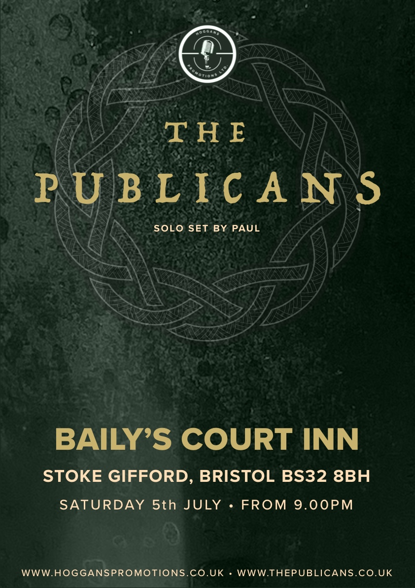 Two solo shows by Paul this weekend. The first is on Friday at The Half Moon Oxford with Lee Bo and a bunch of other splendid songy types! Then on Saturday at Baileys Court Inn in Bristol. The craic shall be had!!