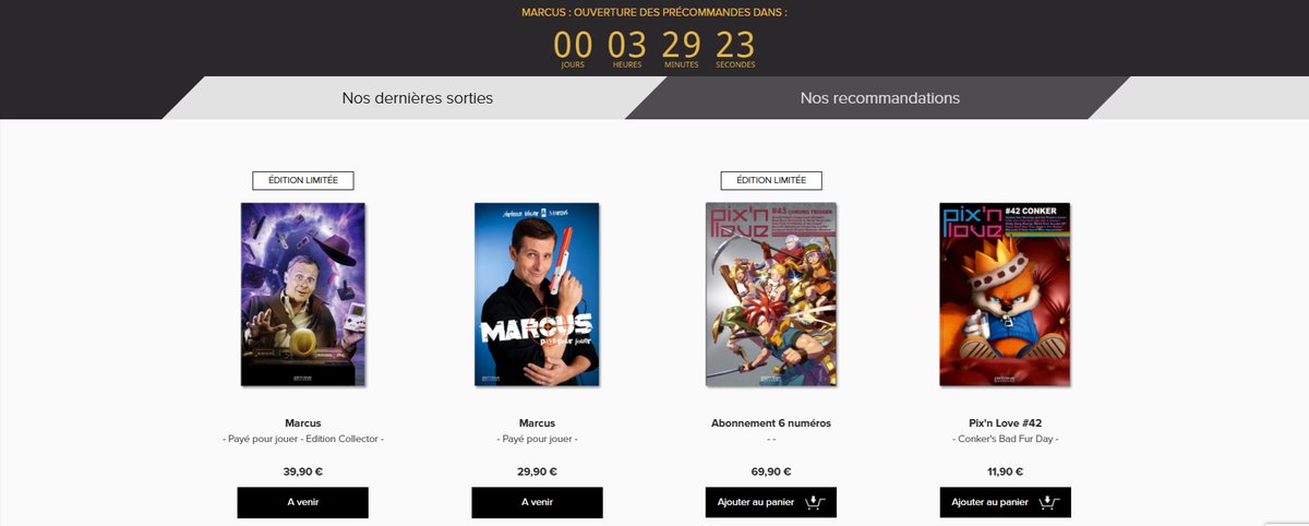 Le compte à rebours est lancé pour le lancement du prochain livre de <a href="/Pixnlove/">Editions Pix'n Love</a>. RDV aujourd'hui à 17H pour commander la biographie de <a href="/Marcuszeboulet/">Marcus</a>. La version collector est limitée à 1000 exemplaire.
editionspixnlove.com