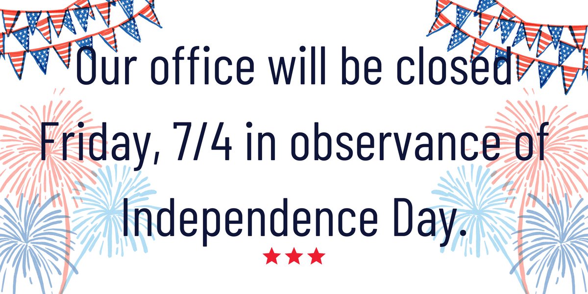 Our office will be closed tomorrow. For emergencies, please call 270-782-4302. 🇺🇸