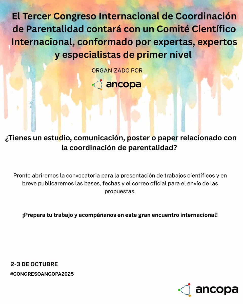 ANCOPAorg's tweet photo. Ya contamos con nuestro Comité Científico Internacional, conformado por expertas, expertos y especialistas de primer nivel para el Tercer Congreso Internacional de Coordinación de Parentalidad organizado por ANCOPA

Usa el hashtag #CONGRESOANCOPA2025 https://t.co/29ZJO6j4Lc