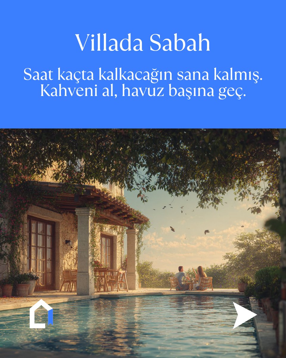 🏡 Villa Tatili Nedir?
Güne istediğin saatte uyanarak, sadece kendine ait bir havuz başında kahve yudumlayarak başlamak…
Kalabalık otel sıralarından uzak, tamamen sana özel bir tatil hayal et.
İşte villa tatili tam olarak bu! ✨⏰ Otelde sabah: 07.00’de kalk, sıraya gir,