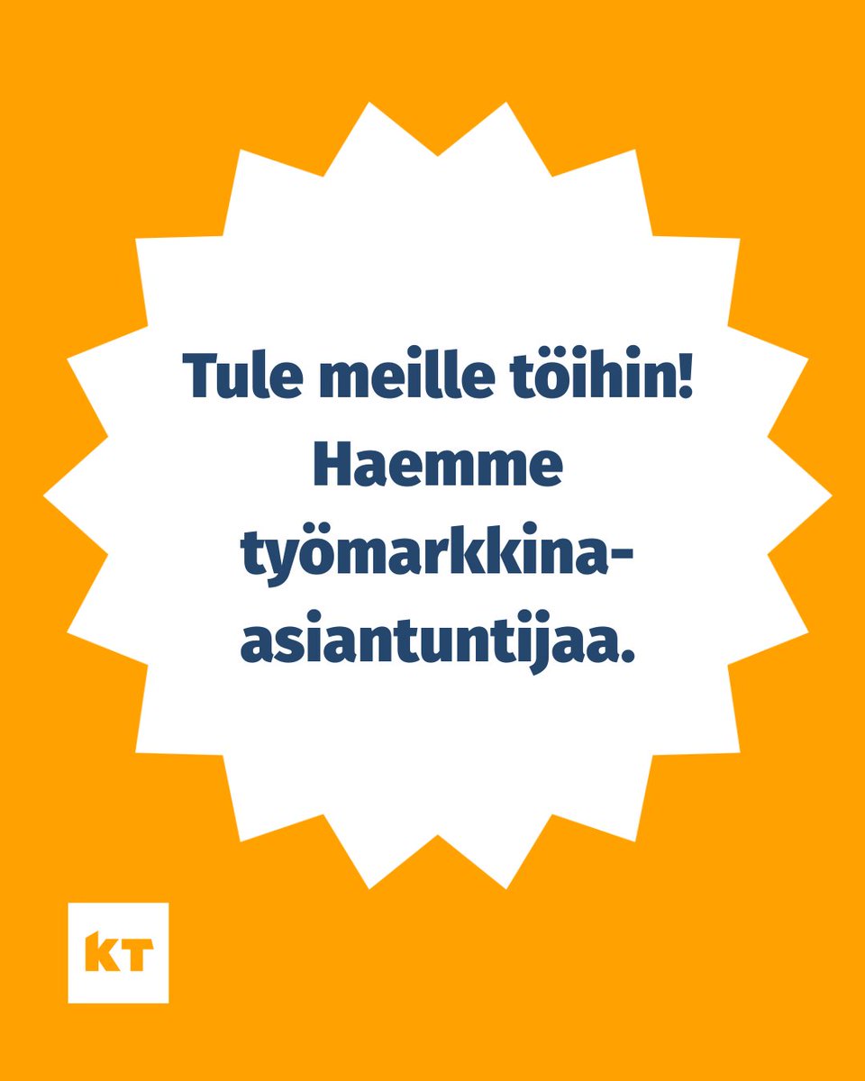 Vielä ehdit hakea meille työmarkkina-asiantuntijaksi! Työmarkkina-asiantuntijana tehtäviisi kuuluu yritysjäsentemme työnantaja-asioiden hoitaminen. Tutustu tehtävään ja lähetä hakemuksesi viimeistään 15.8. ➡️ kt.fi/uutiset-ja-tie…

#Rekry #AvoimetTyöpaikat #Kunnat