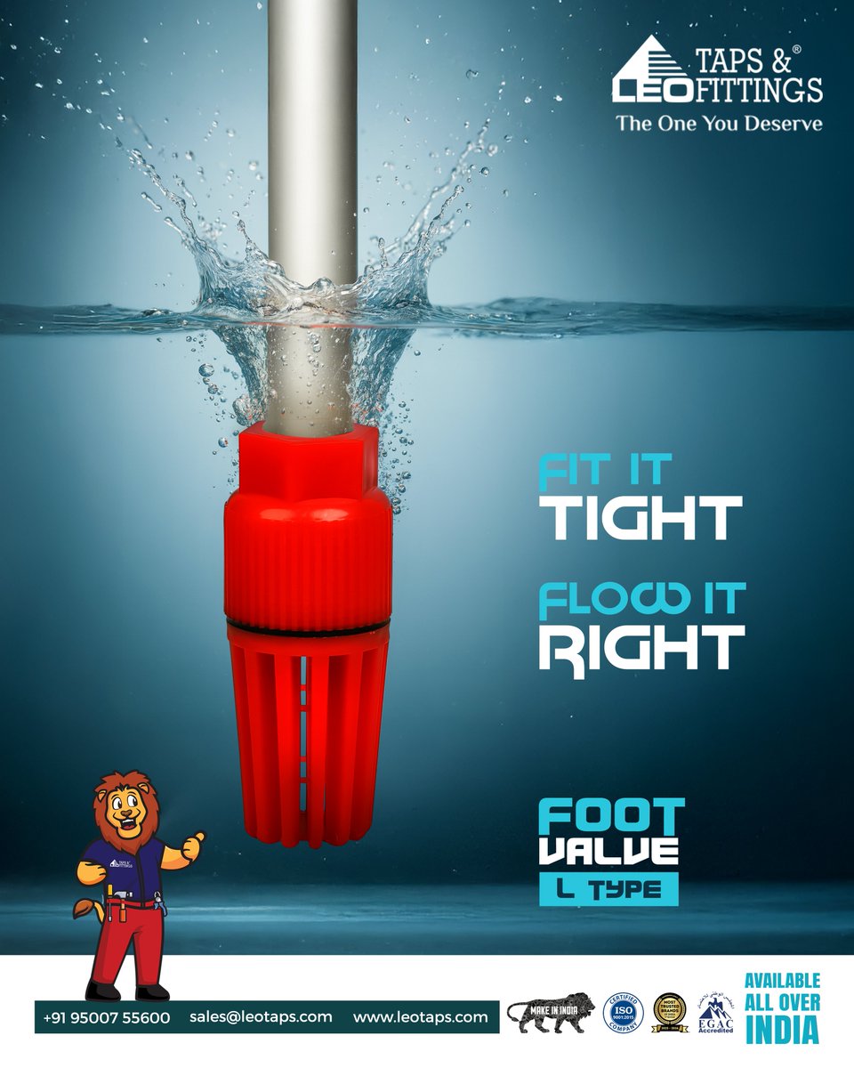 Leo_Tap_Fitting's tweet photo. Strong. Reliable. Essential. Leo Taps' L-Type Foot Valve – engineered for smooth water flow and built to last.

https://t.co/7xkLB3LmD0 

#FootValve #LTypeFootValve #WaterFlowControl #PlumbingSolutions #QualityValves #DurableFittings #WaterManagement #LeoTaps #SriBalajiPlastics https://t.co/yuf3QKwWmD