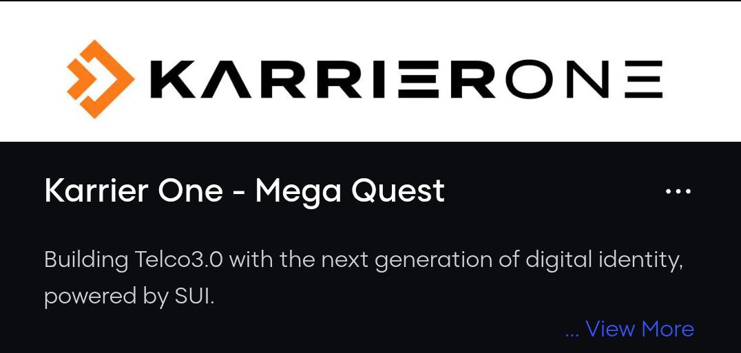 Join Karrier Galxe Campaign, Backed By SUI Foundation

♂️Tokenomics:
⚡3B Total supply
👥10% For Community Growth &amp; Marketing

👉Join Here: app.galxe.com/quest/KarrierO…

✅Challenger Yourself Quiz Answer:
➖A ,C,D,D,B
➖B,A,A,A,D
➖D,C,B,C,A
➖B,A,C,A,D

🔹Join Discord &amp; Take