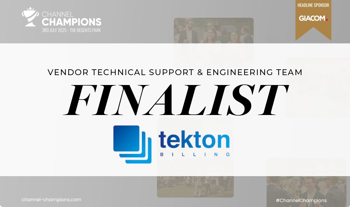 tekton_billing's tweet image. 🏆 Channel Champions Awards – Today’s the Day!
We’re proud to be shortlisted in the Vendor Technical Support &amp;amp; Engineering Team category. Good luck to all our fellow finalists – we’re in great company! 🤞
#commsdealer #billingsoftware #telecoms