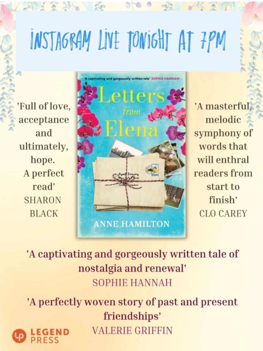 Women Writers Network (@womenwritersnet) on Twitter photo Forgive me a personal plug - on publication and launch day! Please come and join virtually <a href="/griffin399/">Valerie Griffin Writer</a> <a href="/OlgaWojtas/">Olga Wojtas</a> and me to welcome 'Letters From Elena' officially into print 😀
amzn.eu/d/8jTLhMe Forgive me a personal plug - on publication and launch day! Please come and join virtually <a href="/griffin399/">Valerie Griffin Writer</a> <a href="/OlgaWojtas/">Olga Wojtas</a> and me to welcome 'Letters From Elena' officially into print 😀
amzn.eu/d/8jTLhMe