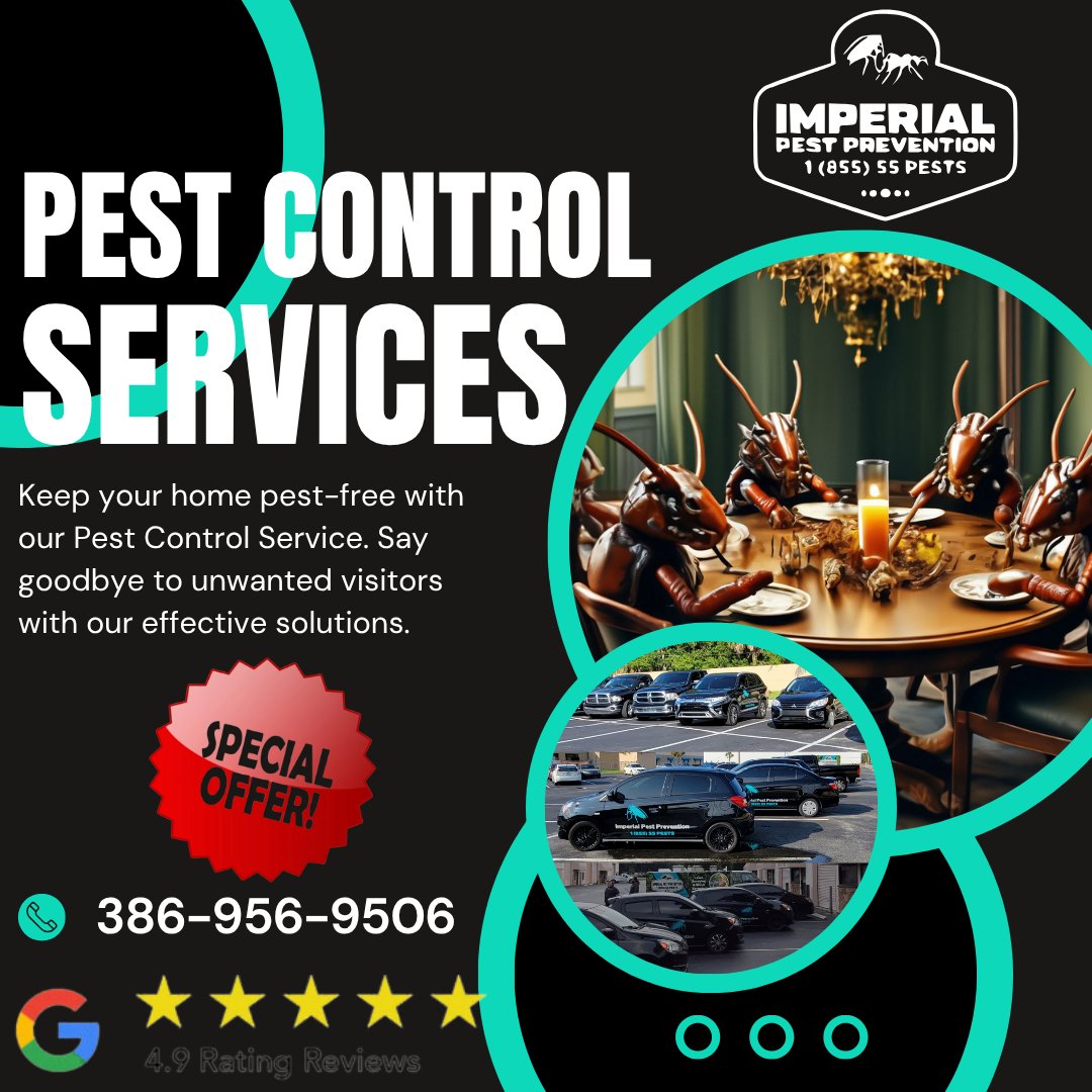 🪳BREAKING NEWS: Your house just called. It said…

“Please get these bugs outta here, they're throwing a rave in the walls!”🎧🕺

At Imperial Pest Prevention, we don’t just evict pests — we serve notice with authority 🕵️‍♂️💥

📞 Call 386-956-9506